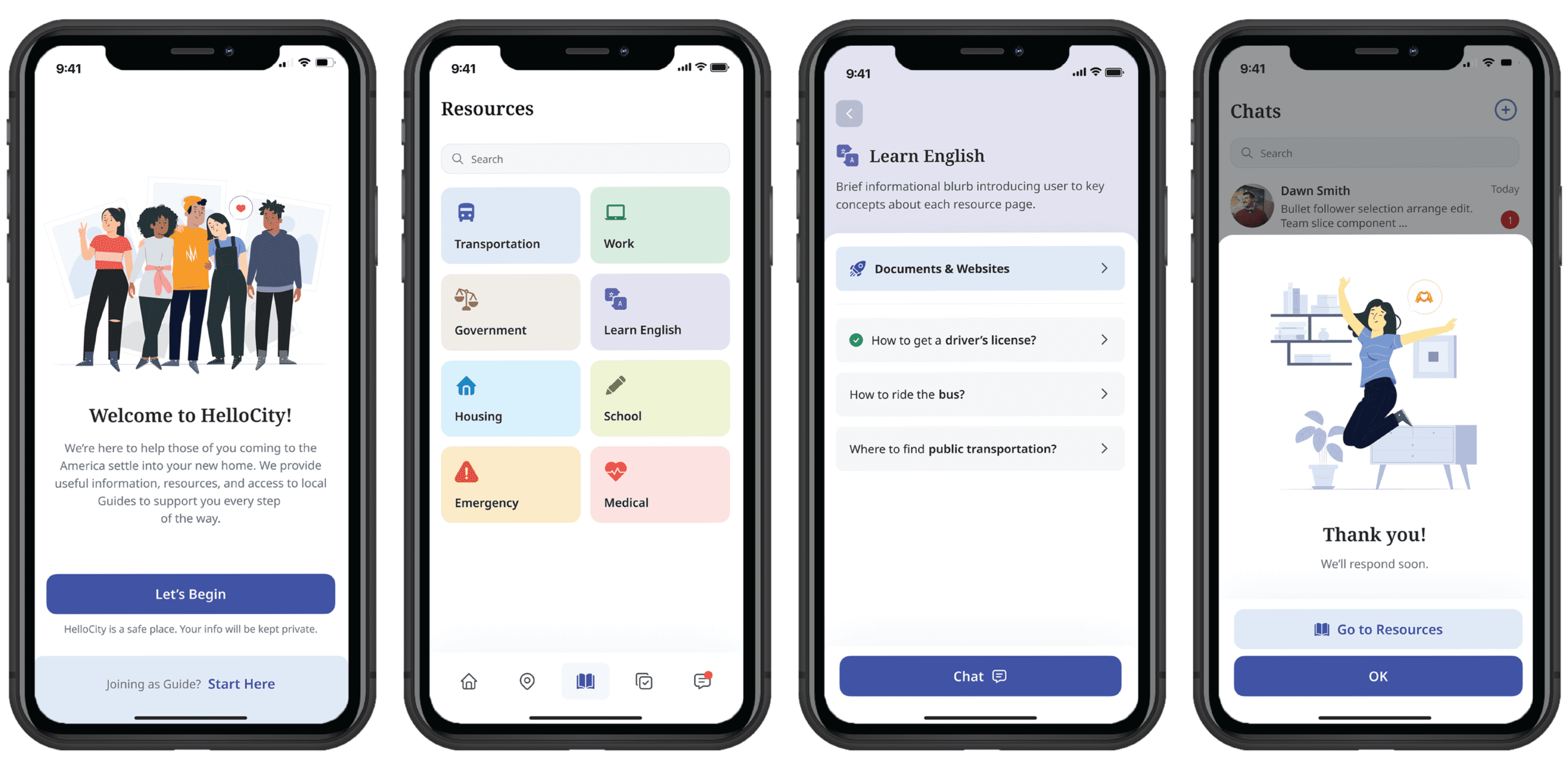 Southeast Hello City App - 4 phones